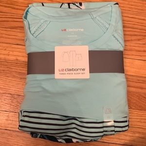 NWT Liz Claiborne 3 Piece Sleep Set Size XS